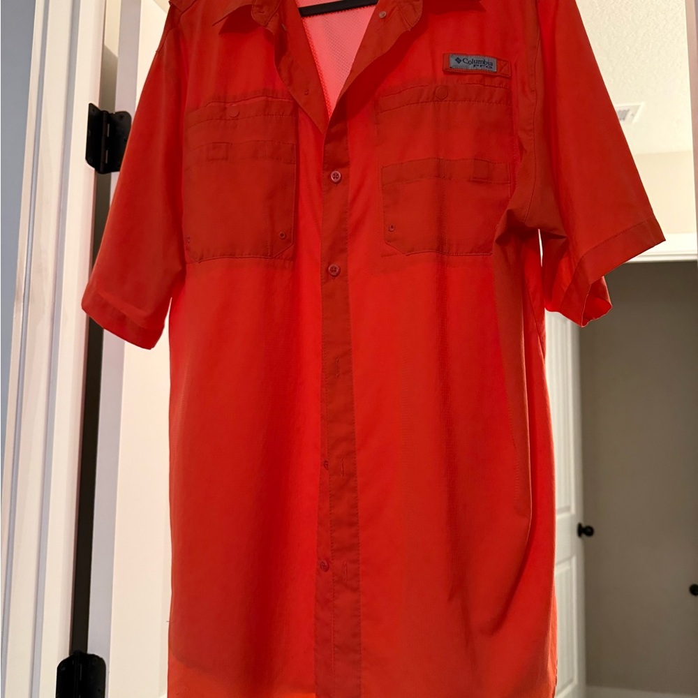 Columbia Men's Bright Orange Casual Shirt
